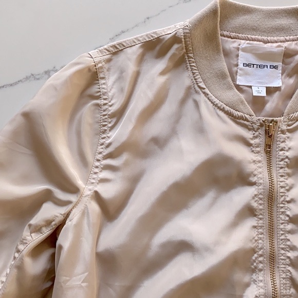 Light Beige/Pink Cute Bomber Jacket - Picture 5 of 8